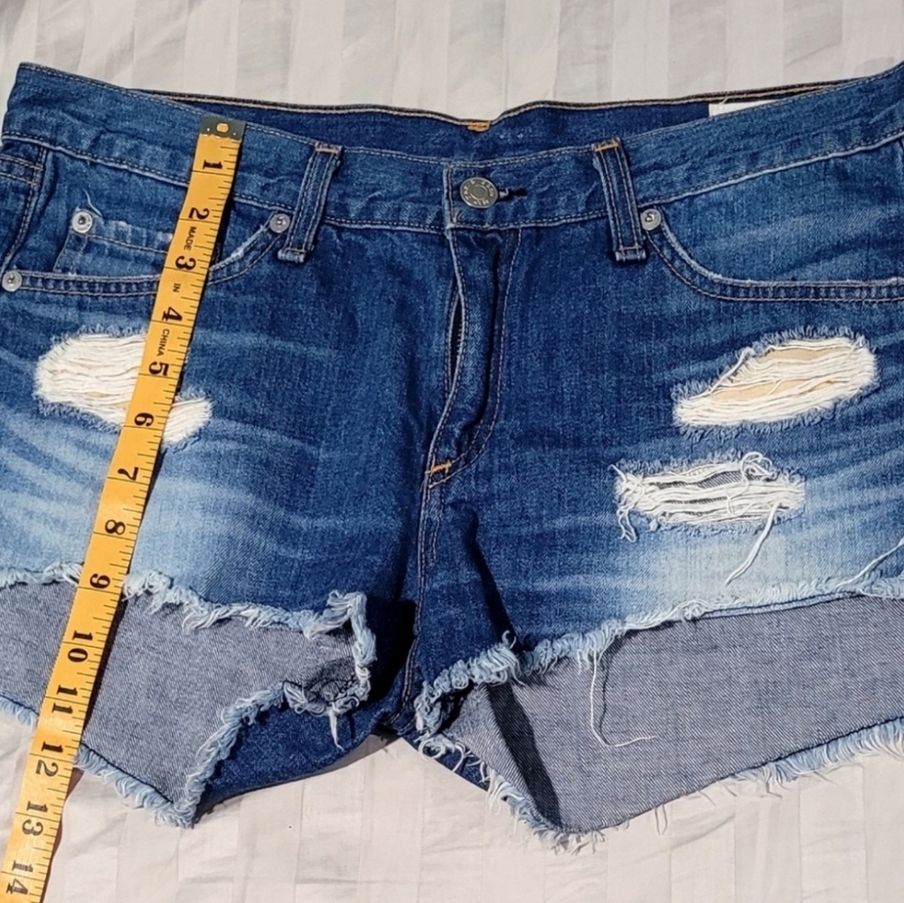 Rag & Bone Denim Freeport Wash Distressed Cut Off Shorts Size 28 - Picture 9 of 11